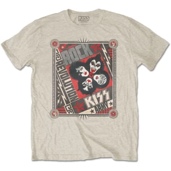 Image of KISS - Rock Revolution Unisex Large T-Shirt - Beige