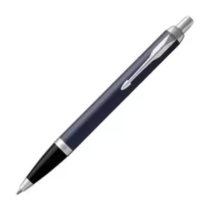 Image of Parker IM Matte Blue Chrome Trim Ballpoint Pen