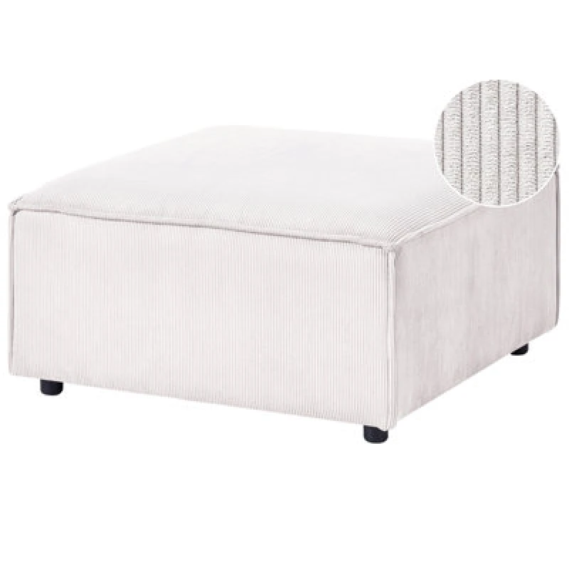 Image of Beliani Ottoman Ardal Corduroy Off-White