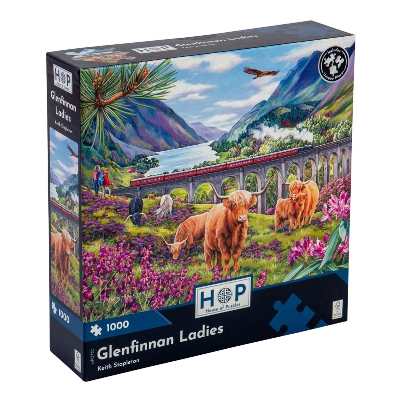 Image of The House Of Puzzles Glenfinnan 1000 Piece Jigsaw Puzzle Size: 1000 Pieces Multicolor Unisex 1000 Pieces