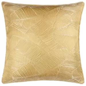 Image of Seymour Embroidered Woven Jacquard Piped Cushion Gold