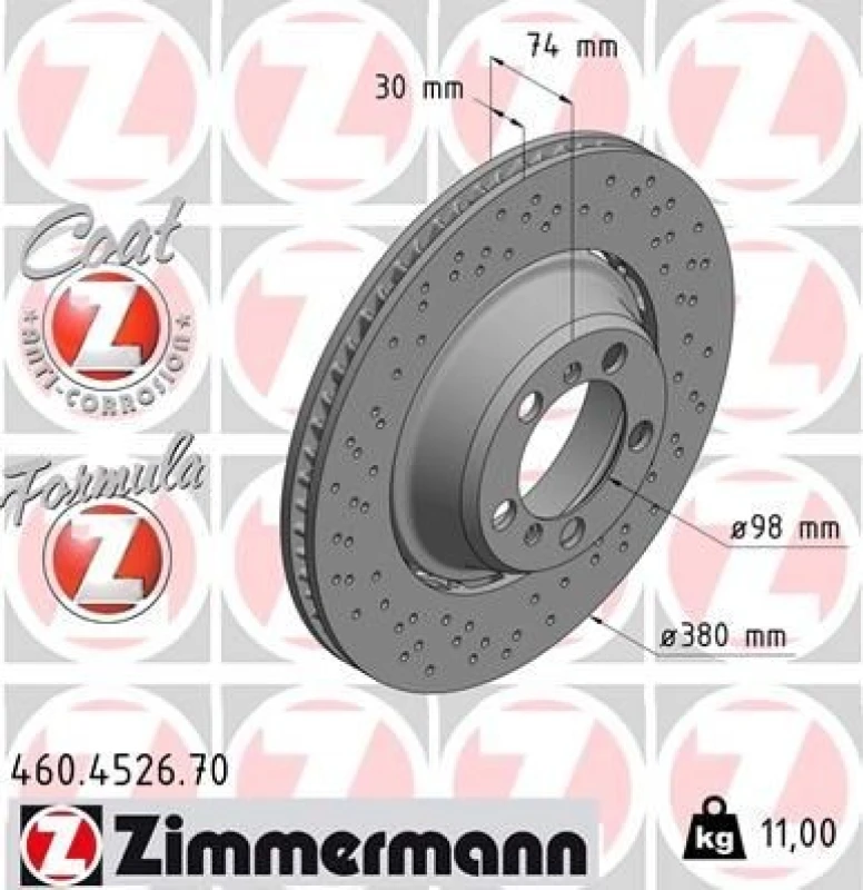 Image of ZIMMERMANN Brake disc ZIMMERMANN 460.4526.70