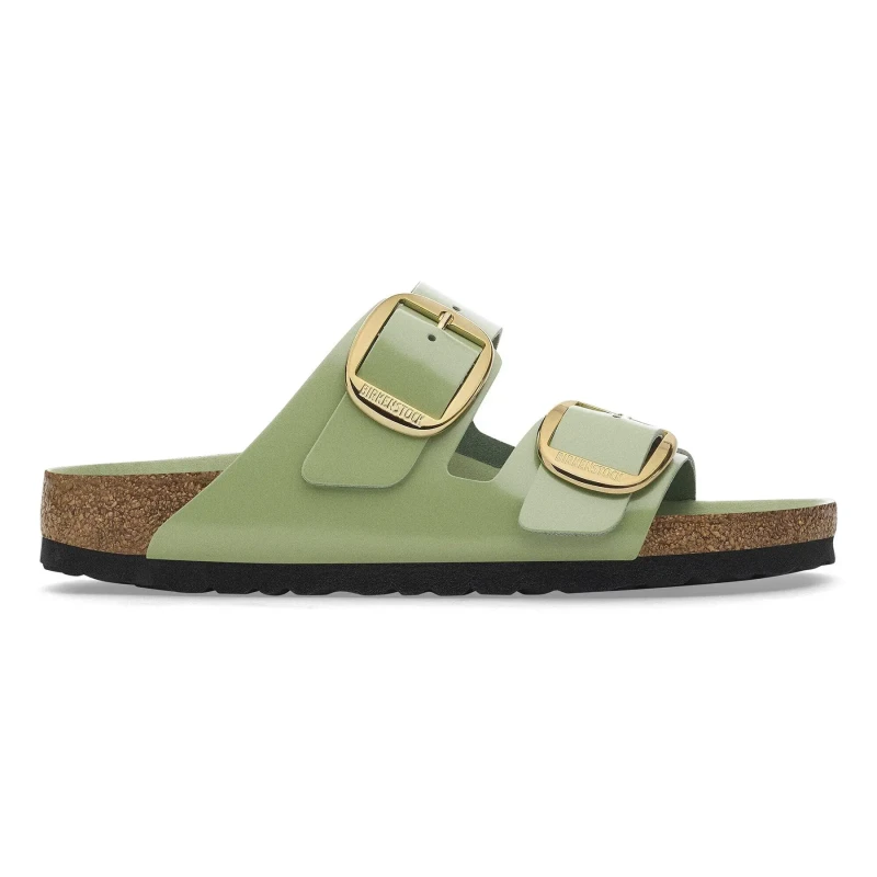 Image of Birkenstock Womens sandals Birkenstock Arizona Big Buckle Natural Leather Patent Vert Female 39
