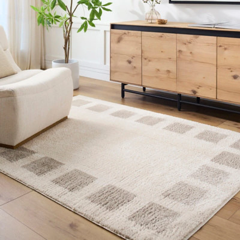 Image of Livabliss Machine Washable Modern Shaggy Medium Grey Amine Area Rug 200 X 275cm - Easy Care, Non Shedding, Ideal For Living Room & Bedroom