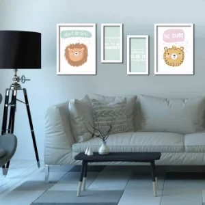 Image of 4P3040BCT023 Multicolor Decorative Framed MDF Painting (4 Pieces)