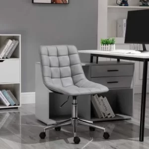 image of Carey Tufted Armless Office Chair, Grey