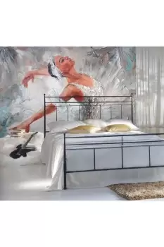 image of Ballerina Grey Matt Smooth Paste the Wall Mural 350cm wide x 280cm high