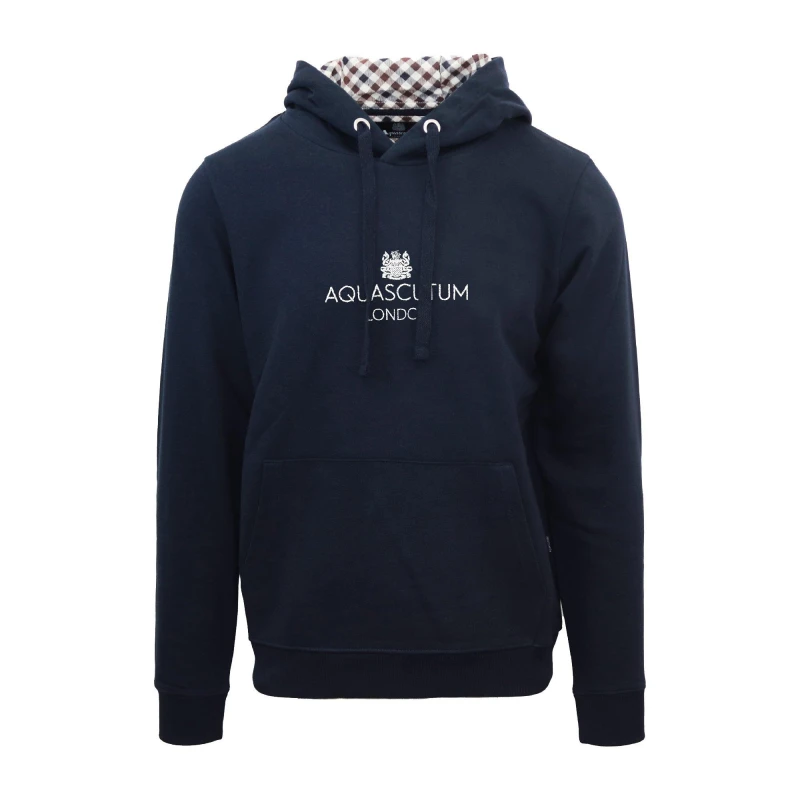 Image of Aquascutum Mens Hooded Sweat Hoodie Navy male Small