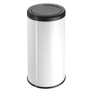 Original Hailo Big Bin Touch 45 Steel Coated Waste Bin 45 Litres White