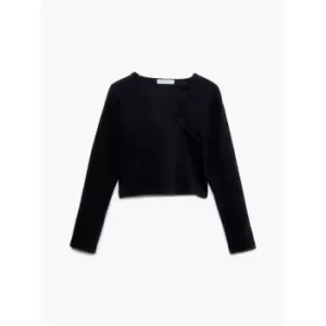 Image of Calvin Klein Jeans Ck Embroidery Cut Out Rib Ls Top - Black
