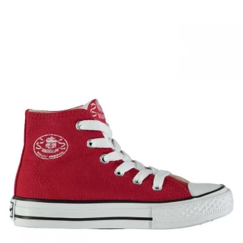 Image of Dunlop Kids Canvas High Top Trainers - Red