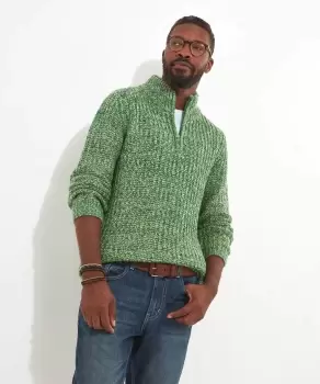 image of Rib Knit Half Zip Fisherman Jumper