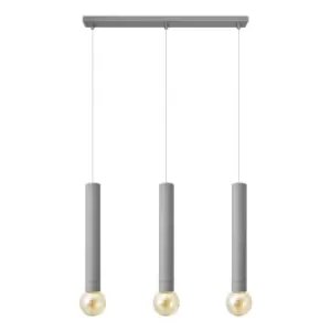 Image of Tuba Straight Bar Pendant Ceiling Light Grey 60cm