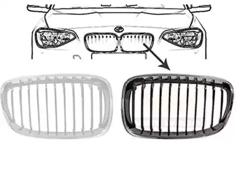 Image of VAN WEZEL 0633515 Radiator Grill Left, black, chrome Radiator Grille (472)