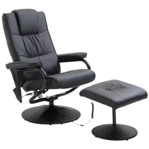 image of HOMCOM Reclining Massage Chair W/ Footstool-Black