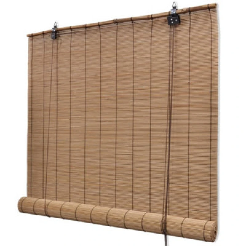 Image of Vidaxl Brown Bamboo Roller Blinds 100 X 160 Cm