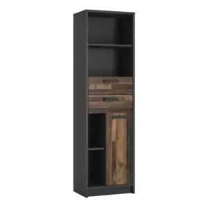 Image of Brooklyn Bookcase In Walnut And Dark Matera Grey
