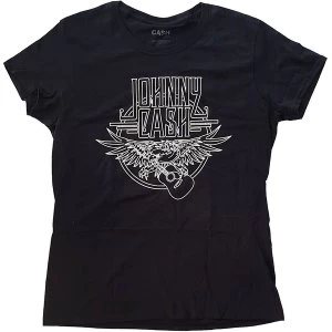 Image of Johnny Cash - Eagle Ladies Large T-Shirt - Black
