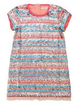 Image of Billieblush Girls Sequin Front Dress - Grey, Size 8 Years, Women
