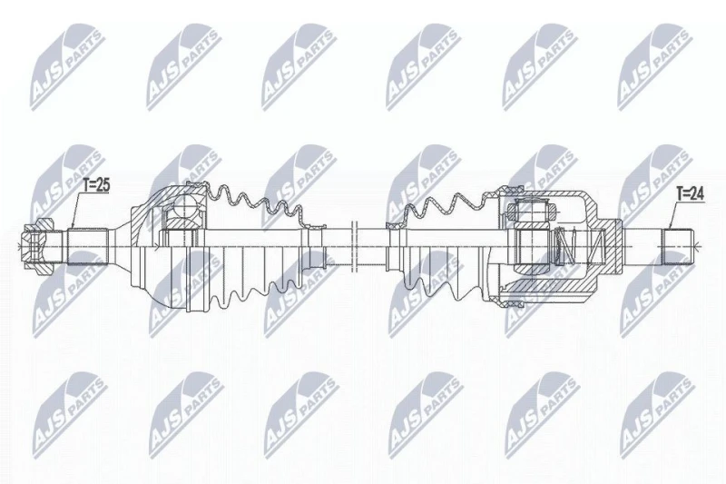 Image of NTY NPW-CT-103 Drive shaft 6-Speed Manual Transmission, Front Axle Left Drive Shaft (13)