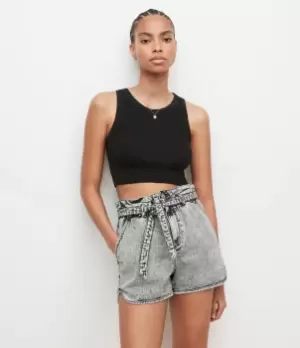 Image of AllSaints Womens Rina Cropped Tank, Black, Size: 6