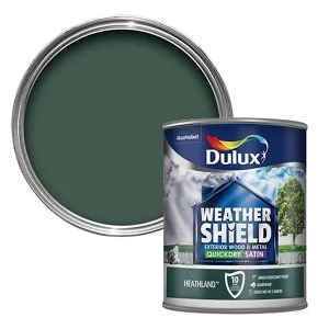 Image of Dulux Weathershield Exterior Quick Dry Heathland Satin Paint 750ml