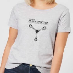 image of Back To The Future Powered By Flux Capacitor Womens T-Shirt - Grey - L