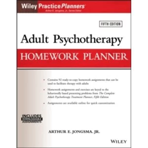 Image of Adult Psychotherapy Homework Planner by Arthur E. Jongsma (Paperback, 2016)