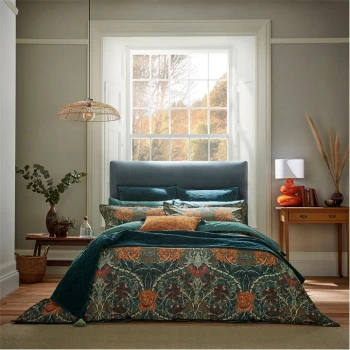 image of Honeysuckle & Tulip Duvet Cover - MULBERRY & TEAL