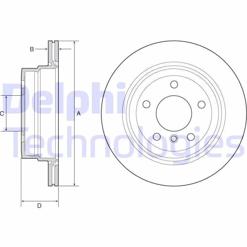 Image of DELPHI Brake disc DELPHI BG4946C