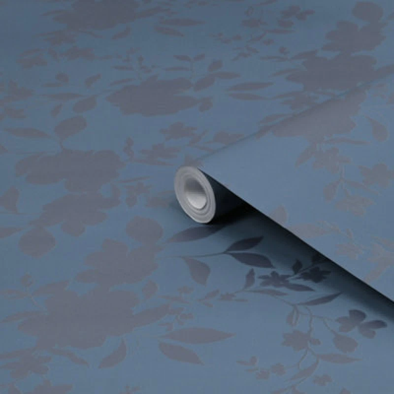 Image of Laura Ashley Westbourne Midnight Blue Floral Smooth Wallpaper