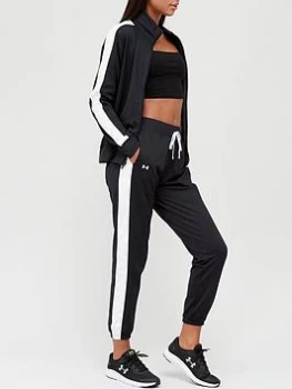 Image of Under Armour Tricot Tracksuit - Black/White, Size 2XL, Women