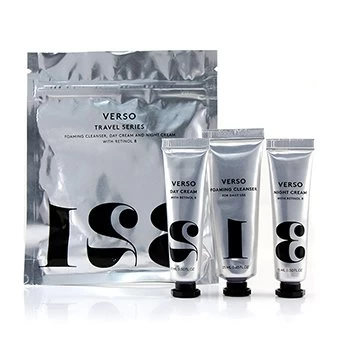 VERSOTravel Series Set: Foaming Cleanser 25ml + Day Cream 15ml + Night Cream 15ml 3pcs