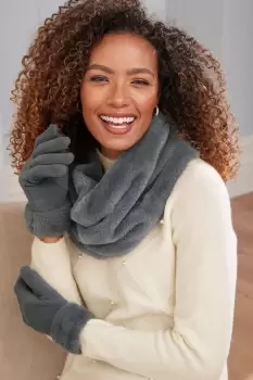 image of Snood Scarf and Glove Set