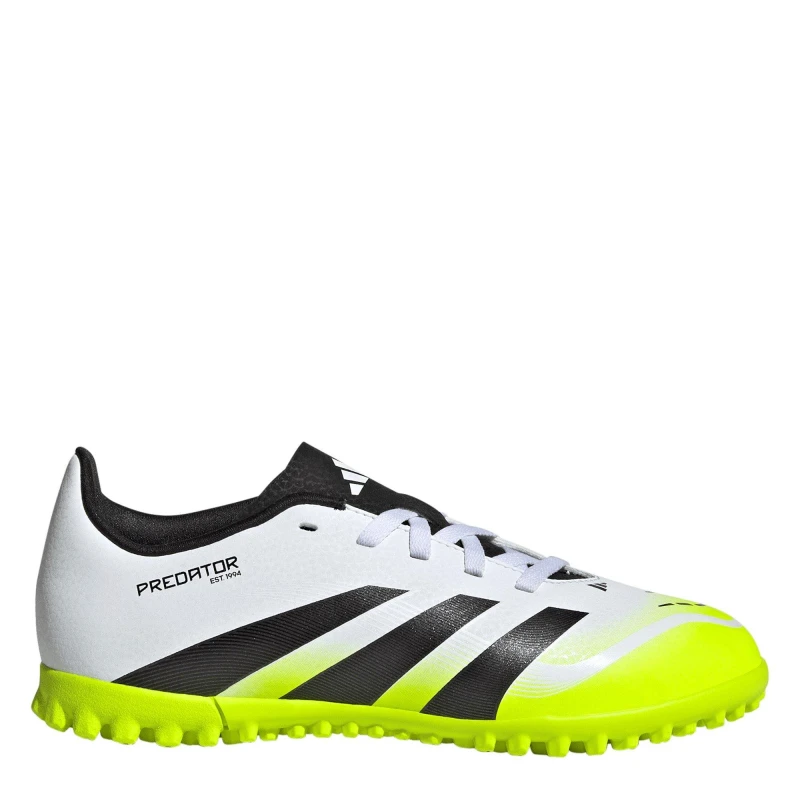 Image of adidas Predator Club Childrens Astro Turf Football Boots White/Blk/Lemon male C11 (29)