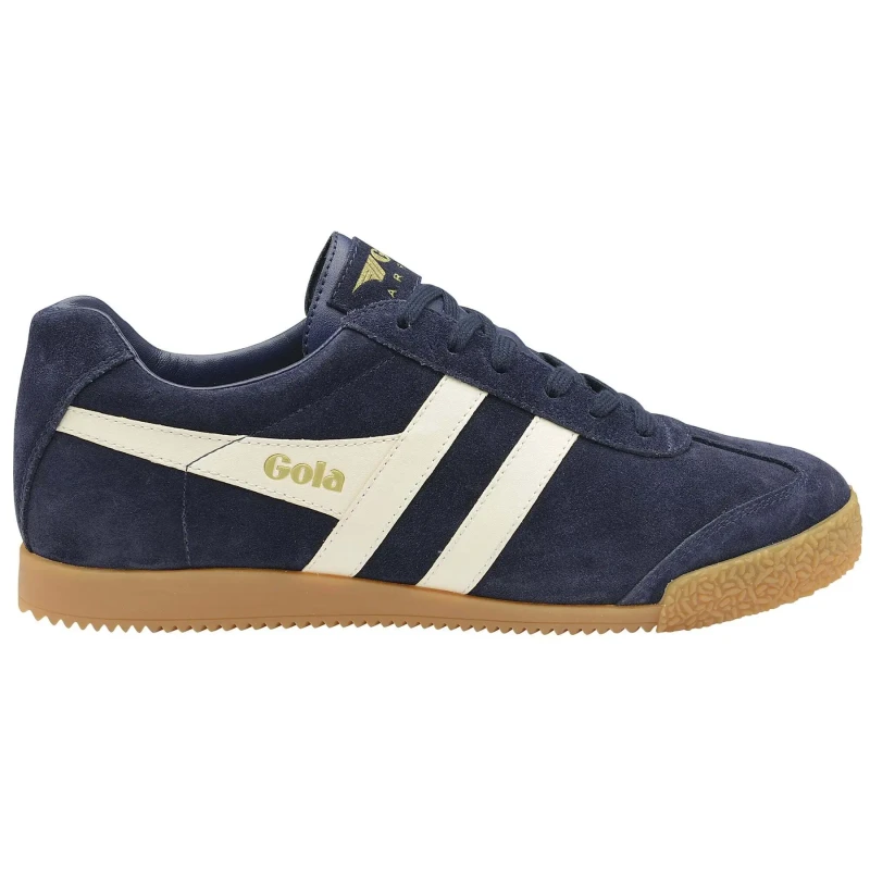 Image of Gola Mens Harrier Classics Suede Trainers Shoes Blue Navy White - UK 12 Blue male CB0623NYW12