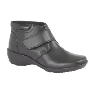 Image of Mod Comfys Womens/Ladies Wide Fit Softie Leather Ankle Boots (8 UK) (Black)