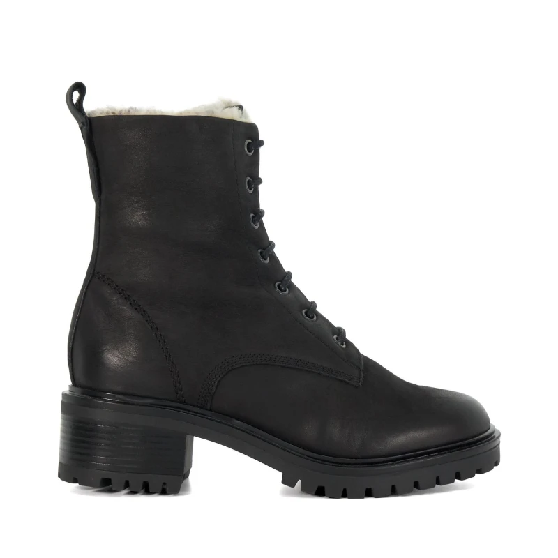 Image of Dune London Paniz Chunky Faux Fur Lined Boots Black female UK 3