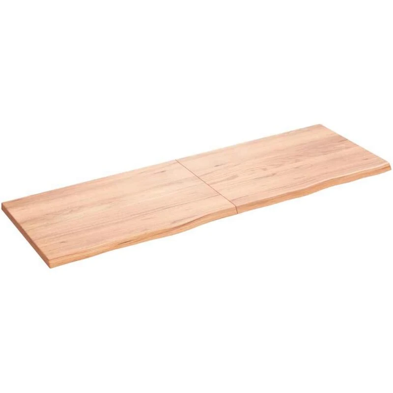 Image of Vidaxl Table Top Light Brown 180X60X(2-4) Cm Treated Solid Wood Oak, Brown 3156393