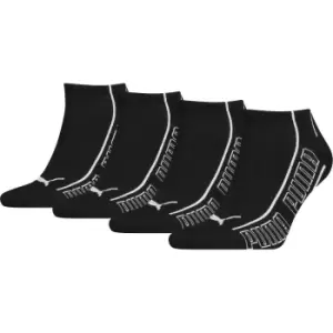 Image of Puma Mens & Womens Sneaker 4 Pack Promo Sporty Ankle Socks UK Size 2.5-5