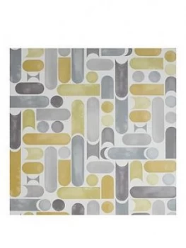 image of Arthouse Connection Geo Ochre & Grey Wallpaper