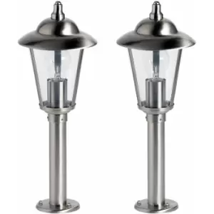 image of 2 pack Outdoor Post Lantern Light Stainless Steel Gate Wall Path Porch Lamp led