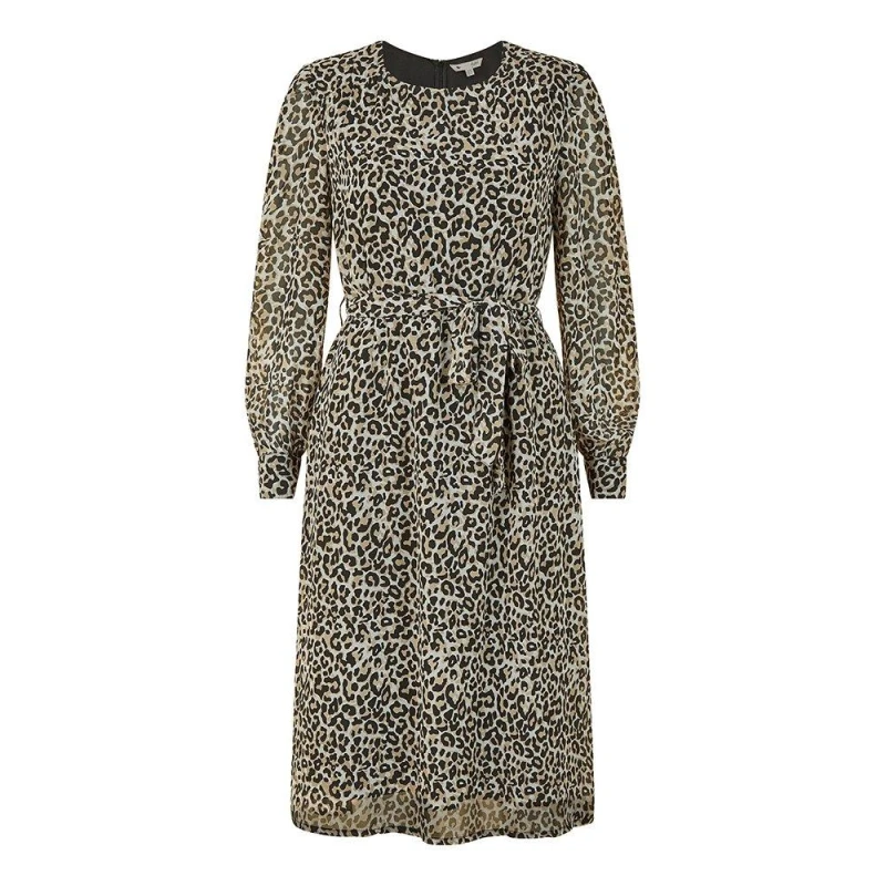 Image of Yumi Yumi Black Leopard Long Sleeve Skater Dress Black 8