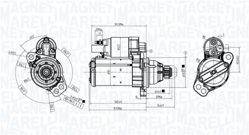 Image of MAGNETI MARELLI Starter motor MAGNETI MARELLI 063725696010