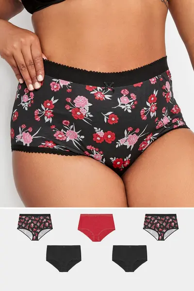 Image of Yours 5 Pack Printed Full Briefs Black