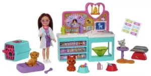 Image of Barbie Chelsea Pet Vet Career Doll and Playset