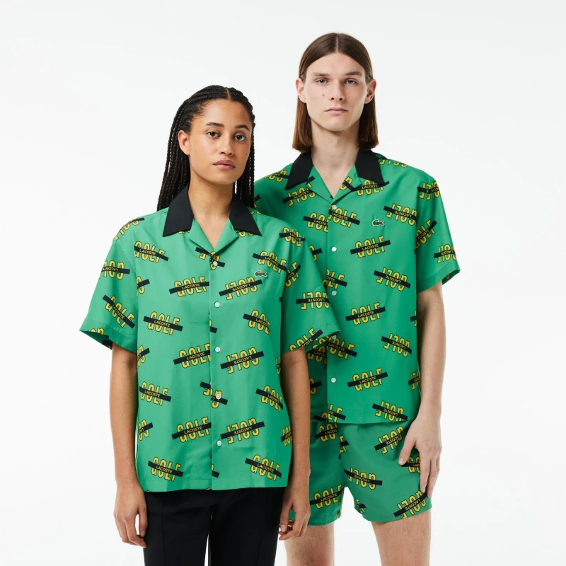 Image of Lacoste Resist Short Sleeved Golf Print Shirt - Multi Multi M