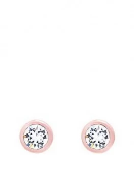 image of All We Are Rose Gold Tone Orbit Crystal Stud Earriing