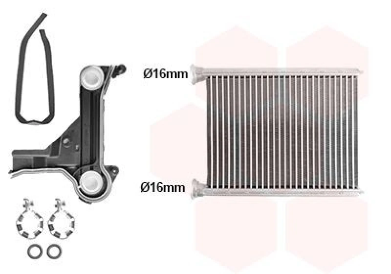 Image of VAN WEZEL Heater matrix VAN WEZEL 01016700