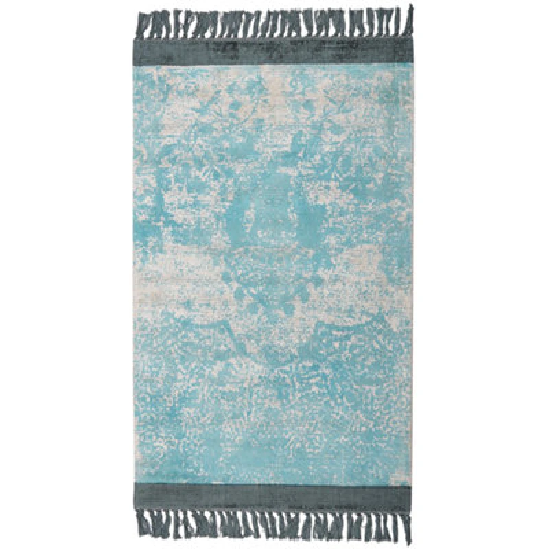 Image of Beliani Rug Akarsu Blue 80 X 150 Cm Viscose